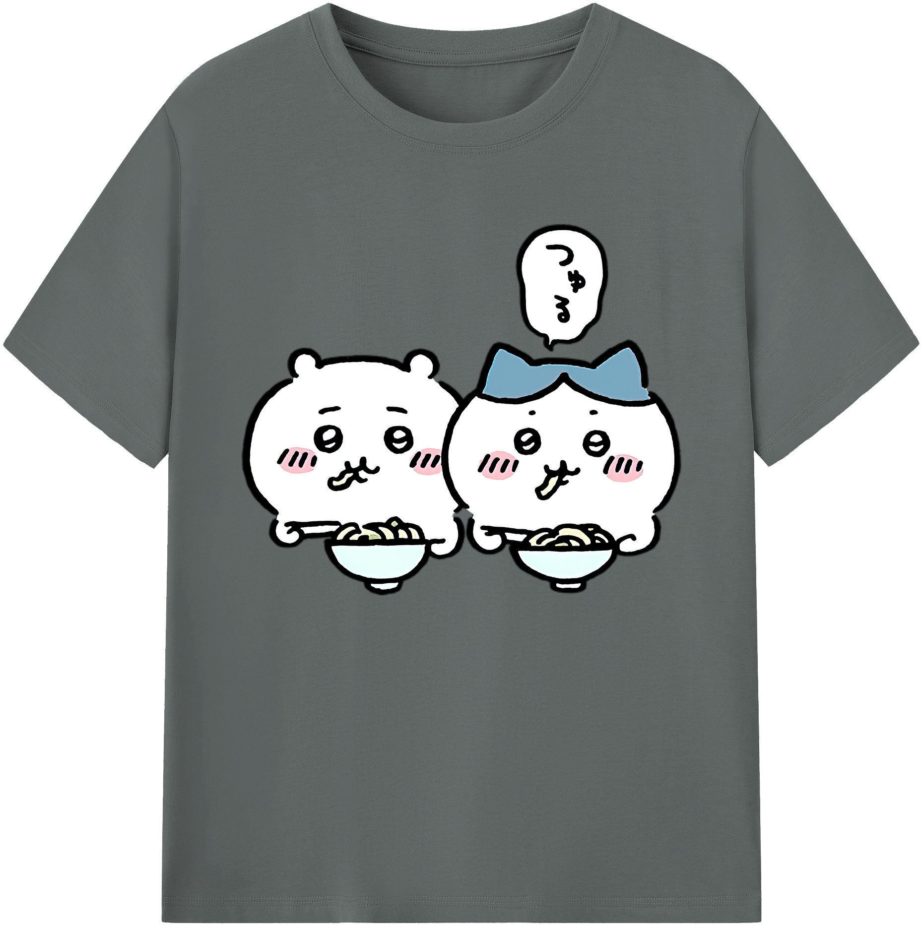 （画像用） ちいかわ ハチワレ Chii-kawa hachiware 綿100％ メンズ半袖Tシャツ｜肌触りやわらか＆通気性